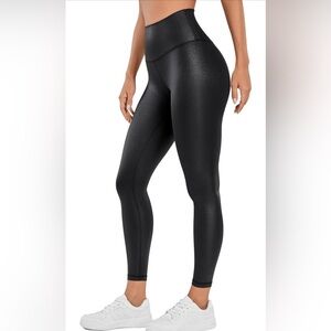 CRZ YOGA Butterluxe Matte Faux Leather Leggings for Women 25" -
